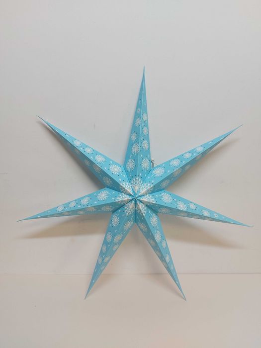 Gwiazda świetlna do domu, lampa, papierowa, niebieska F