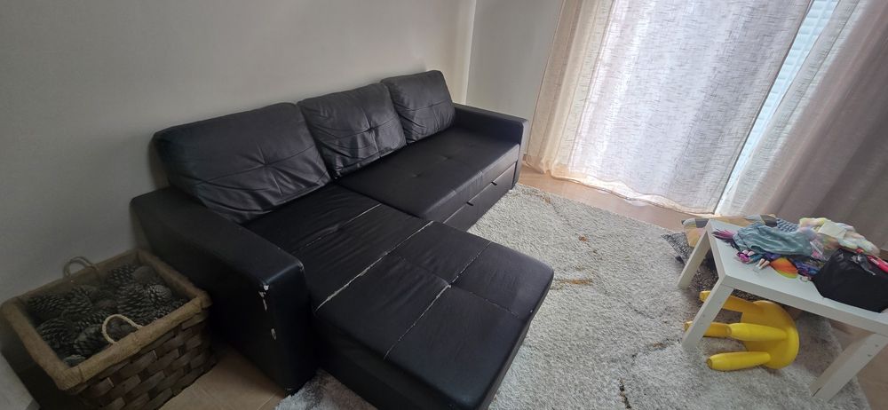 Sofá 3 Lugares com Chaise Longue e Arrumação
