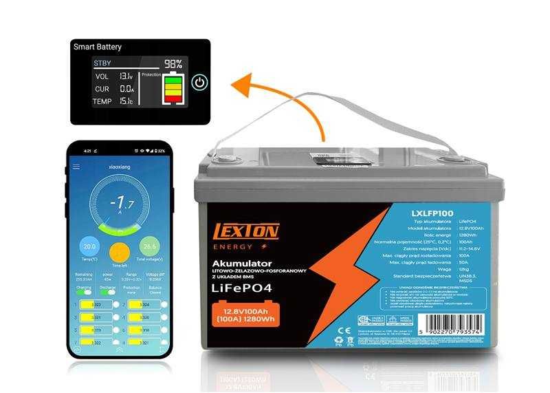 Akumulator litowo-żelowy 100AH LXLFP100  LiFePO4 głębokich rozładowań