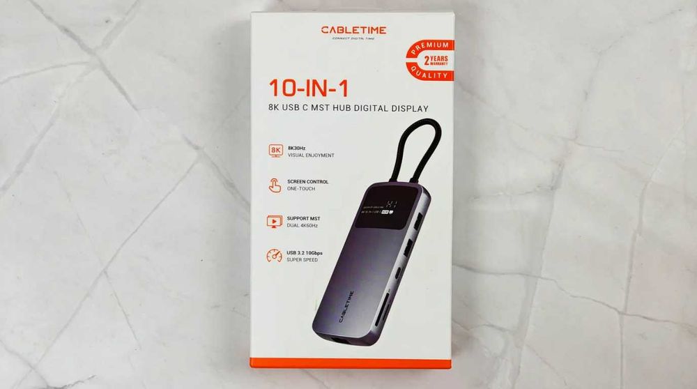 USB-C концентратор Cabletime 10-в-1: