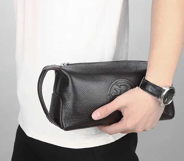 Мужской клатч барсетка сумка с ручкой натуральная кожа Feidikabolo Top