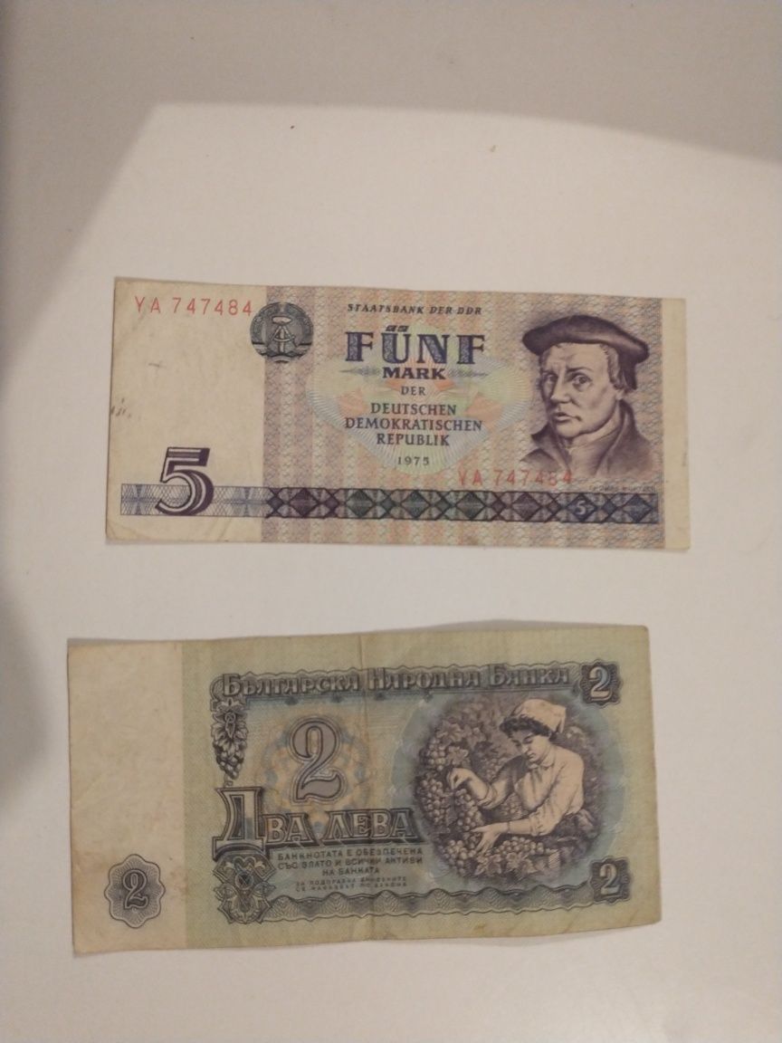 5 marek niemieckich 1975rok , 2 ruble 1962rok