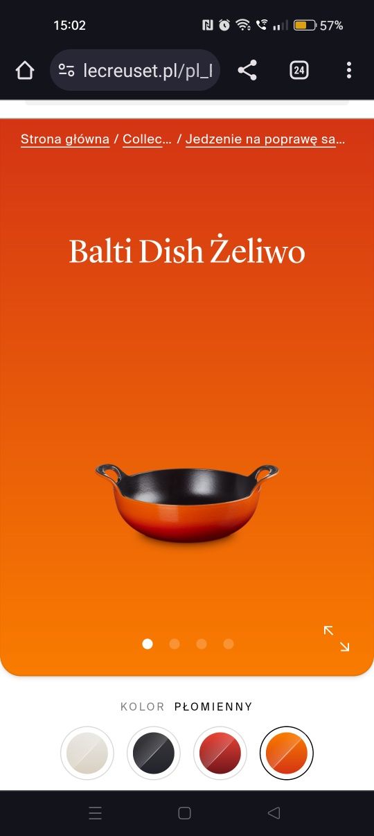 Wok Balti Dish Żeliwo średnica 24 cm