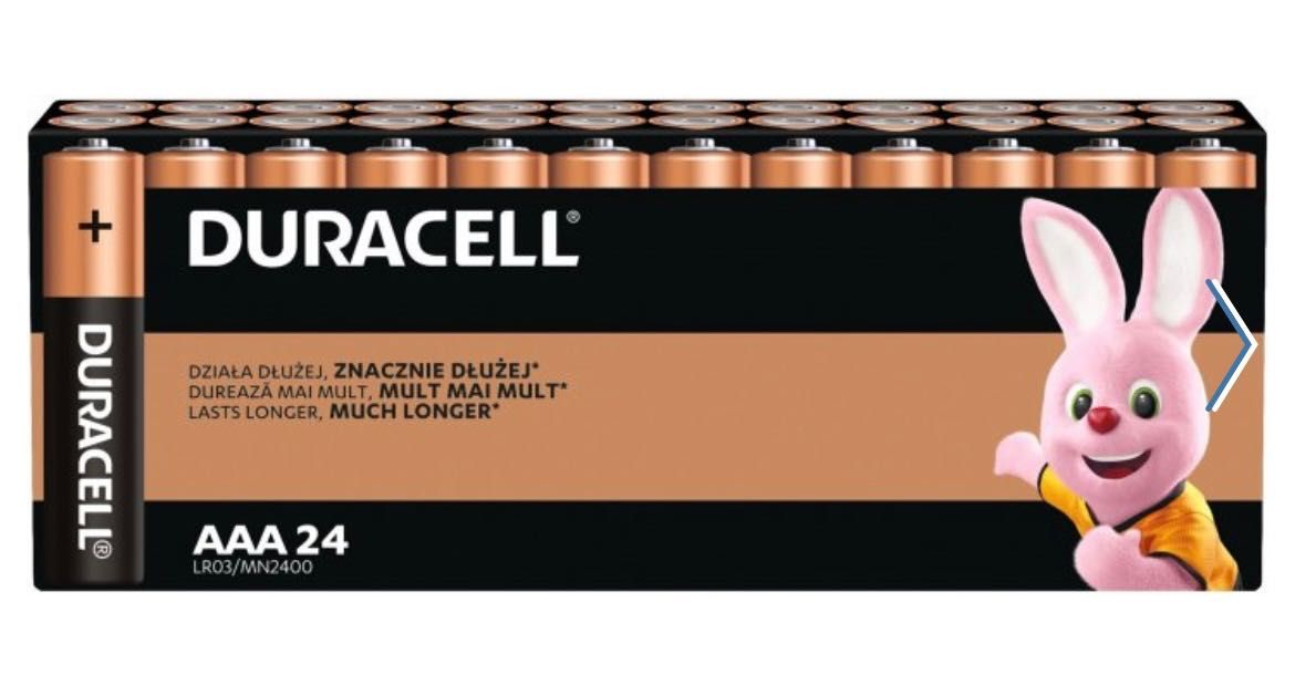 Лужні батарейки Duracell AAA (LR03) MN2400 24 шт