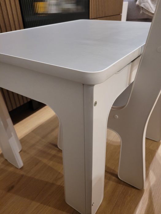 Stolik i krzesełko dziecięce biało szare