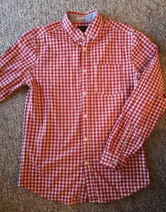 Koszula męska M Springfield 38 kratka czerwona kremowa 24 hm