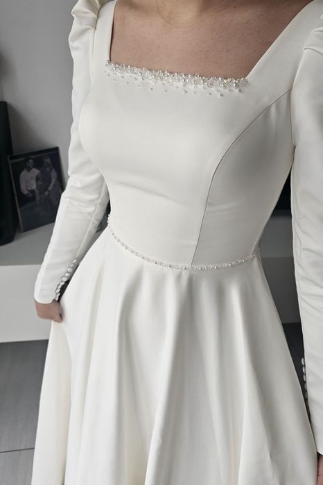 Suknia ślubna - piękna, błyszcząca, rozmiar S