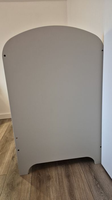 Łóżeczko dziecięce szare gonatt z szufladami, materacem, ochraniaczem