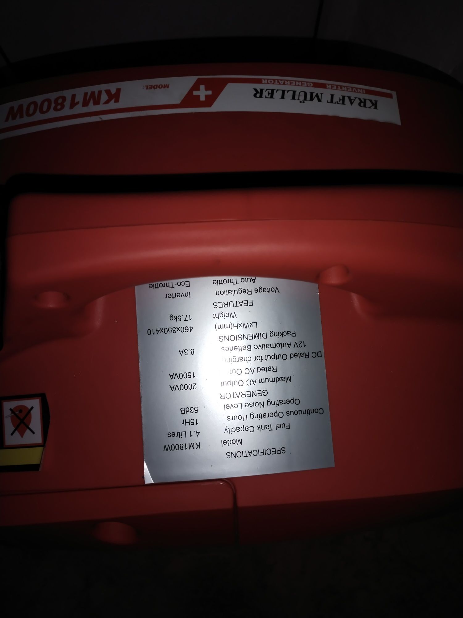 Генератор инверторный kraft muller 1800w