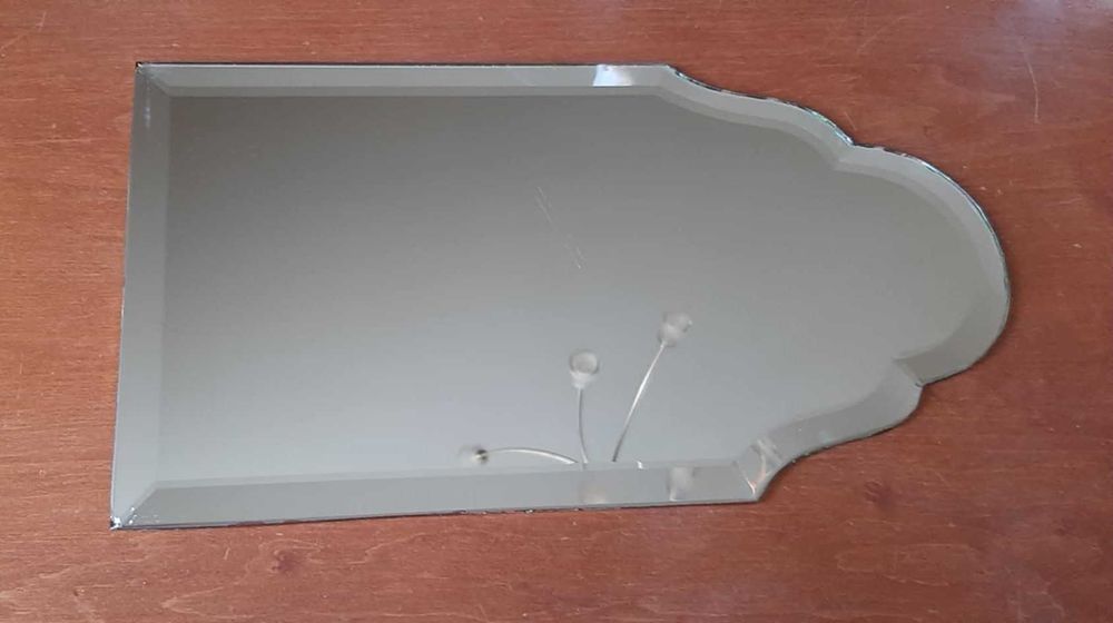 Lustro srebrzone bez ramy P. B. British Silvered Glass XIXw. ukruszone