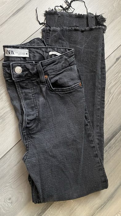 Spodnie ZARA 34 damskie jeansy czarne bawełna