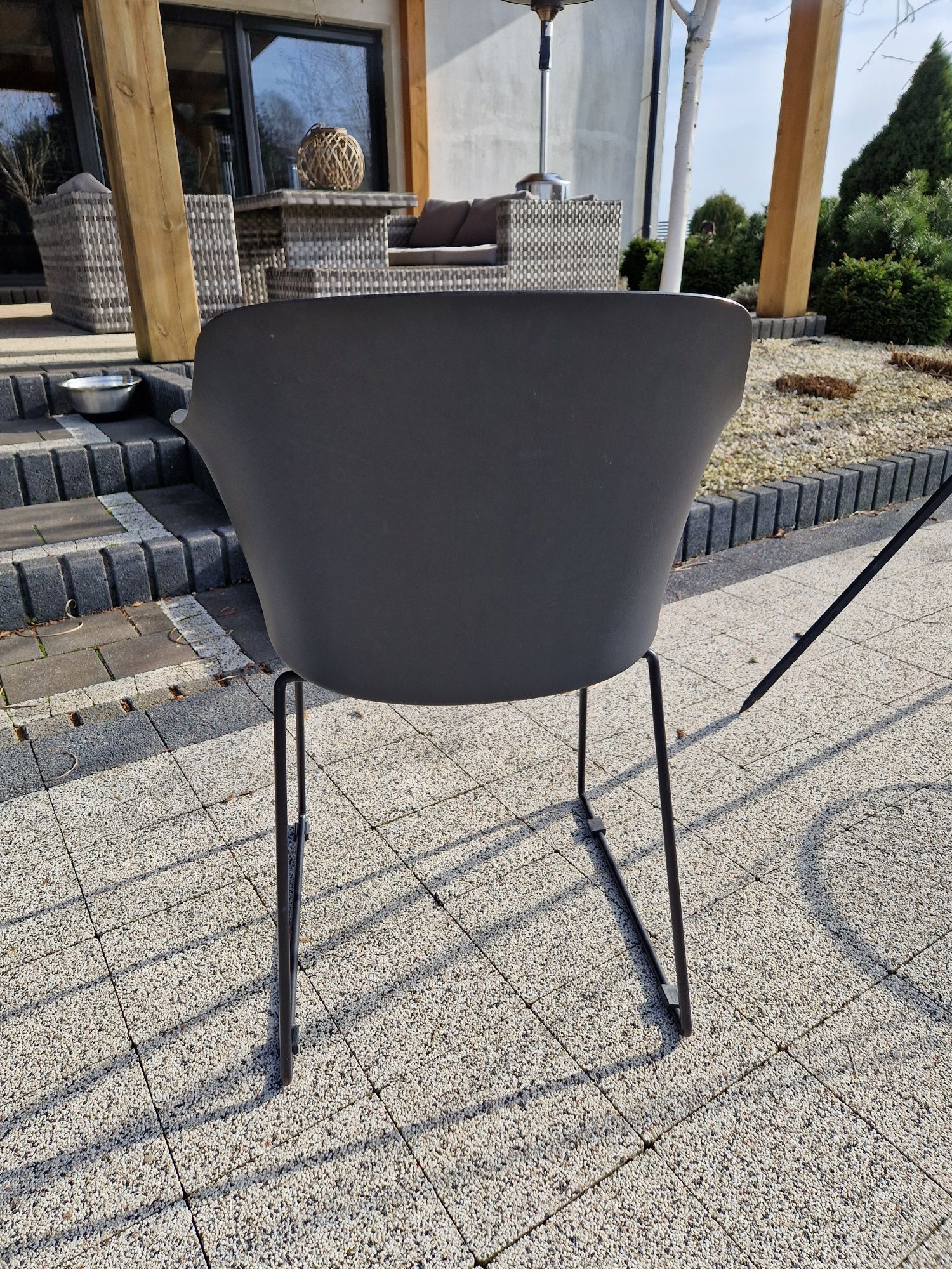 Krzesła ogrodowe SANDVED czarny 6 sztuk