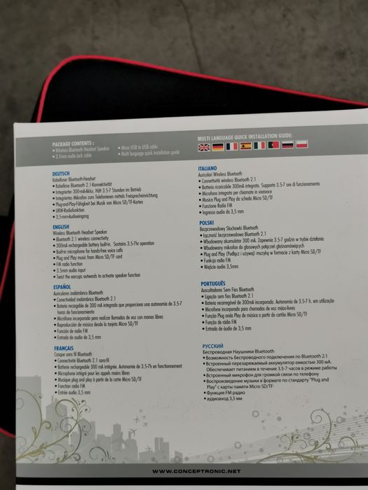 Auscultadores sem fios Bluetooth