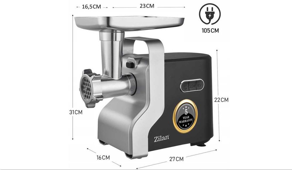 ZESTAW XXL 9w1 Maszynka DO mielenia MIĘSA ZILAN Metalowa Przekładnia