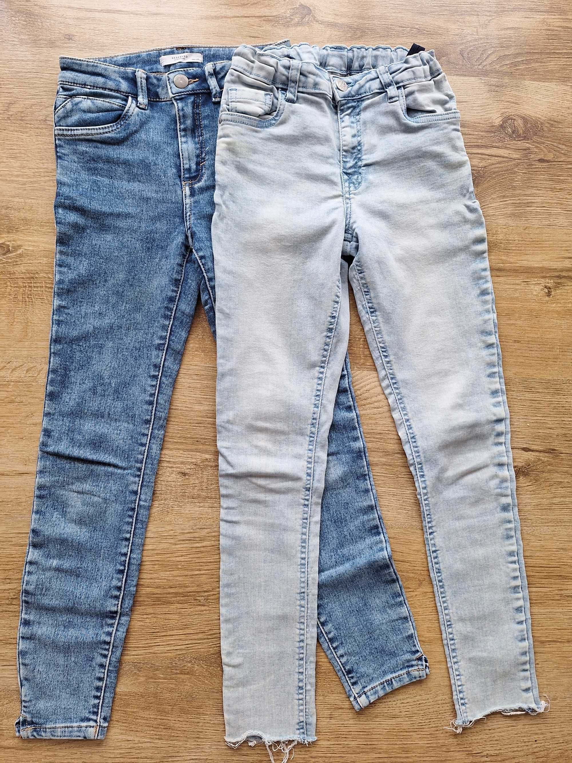 Spodnie jeansowe rurki * RESERVED* i inne  2 PARY -  Rozmiar  146 cm