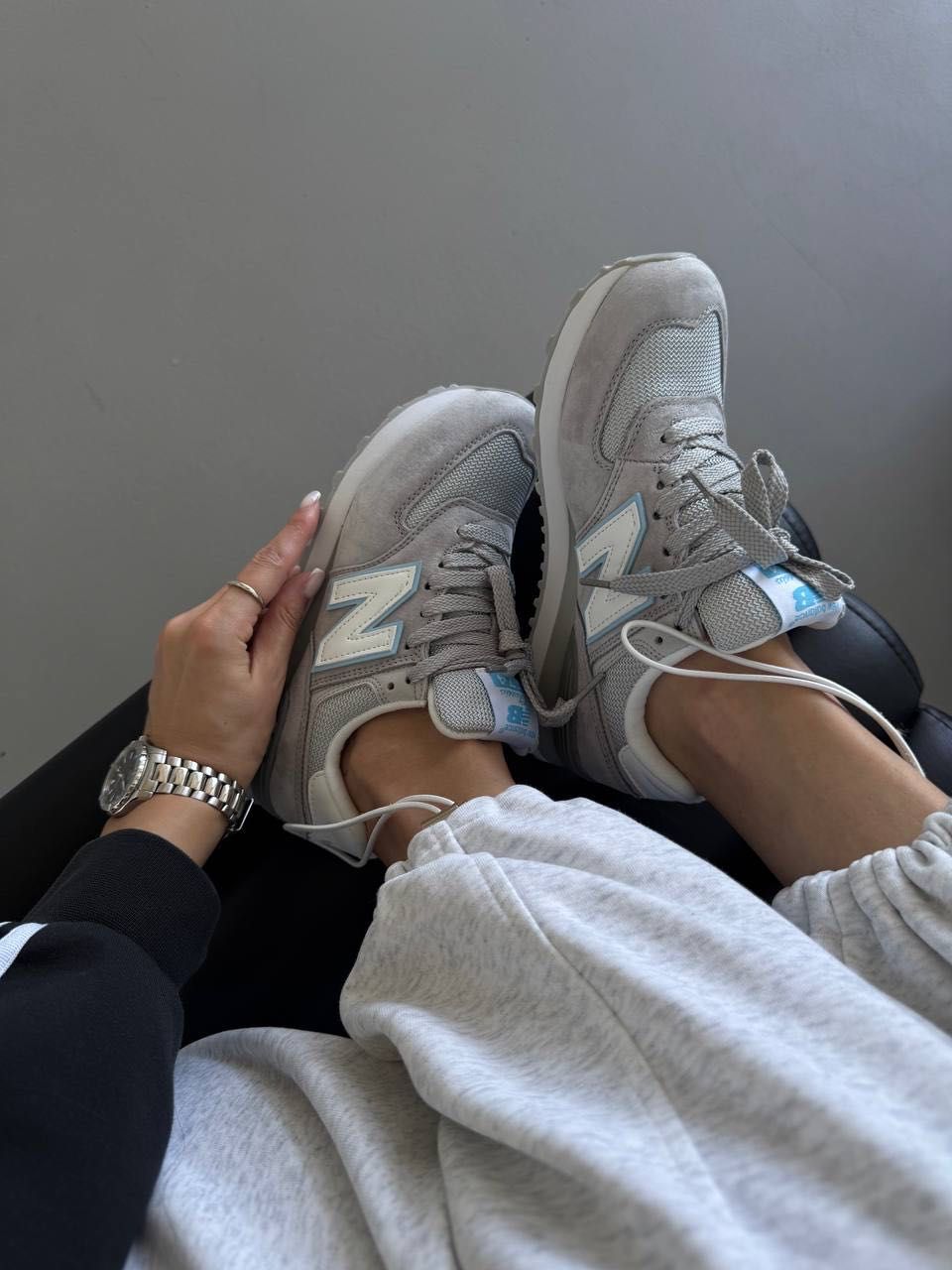 ТОП! New Balance 574 Light Gray / Blue 36 37 38 39 40 41 nb нб