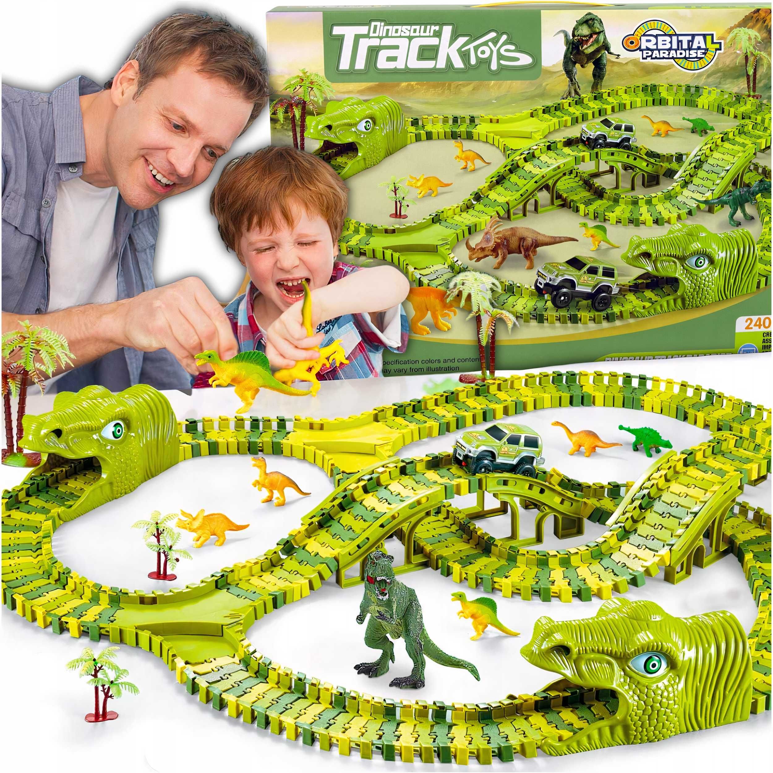 Mega Tor Wyścigowy Dinozaur Park Track z 270 Elementami + samochodzik
