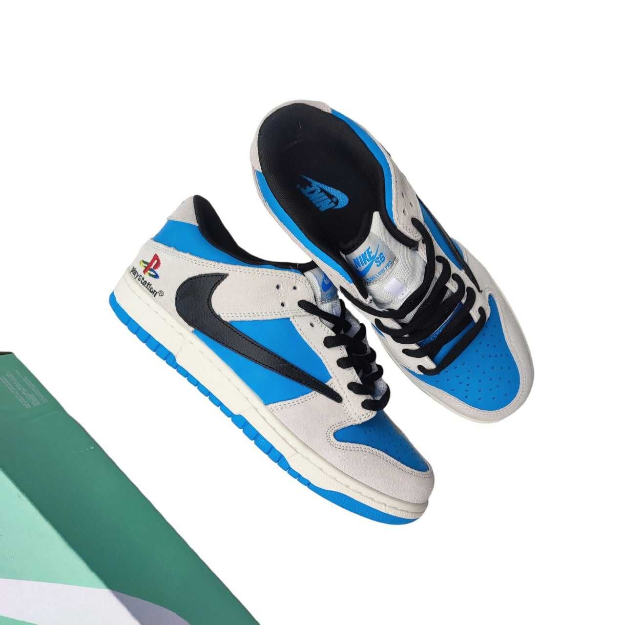 Чоловічі кросівки Nike SB Dunk Low PlayStation сині з сірим