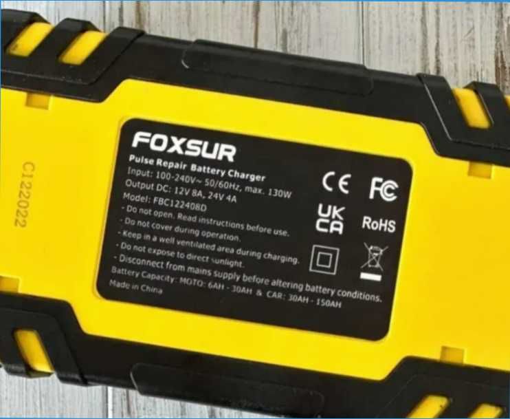 Зарядний пристрій зарядка зарядное устройство зарядне foxsur 8a 12 24v