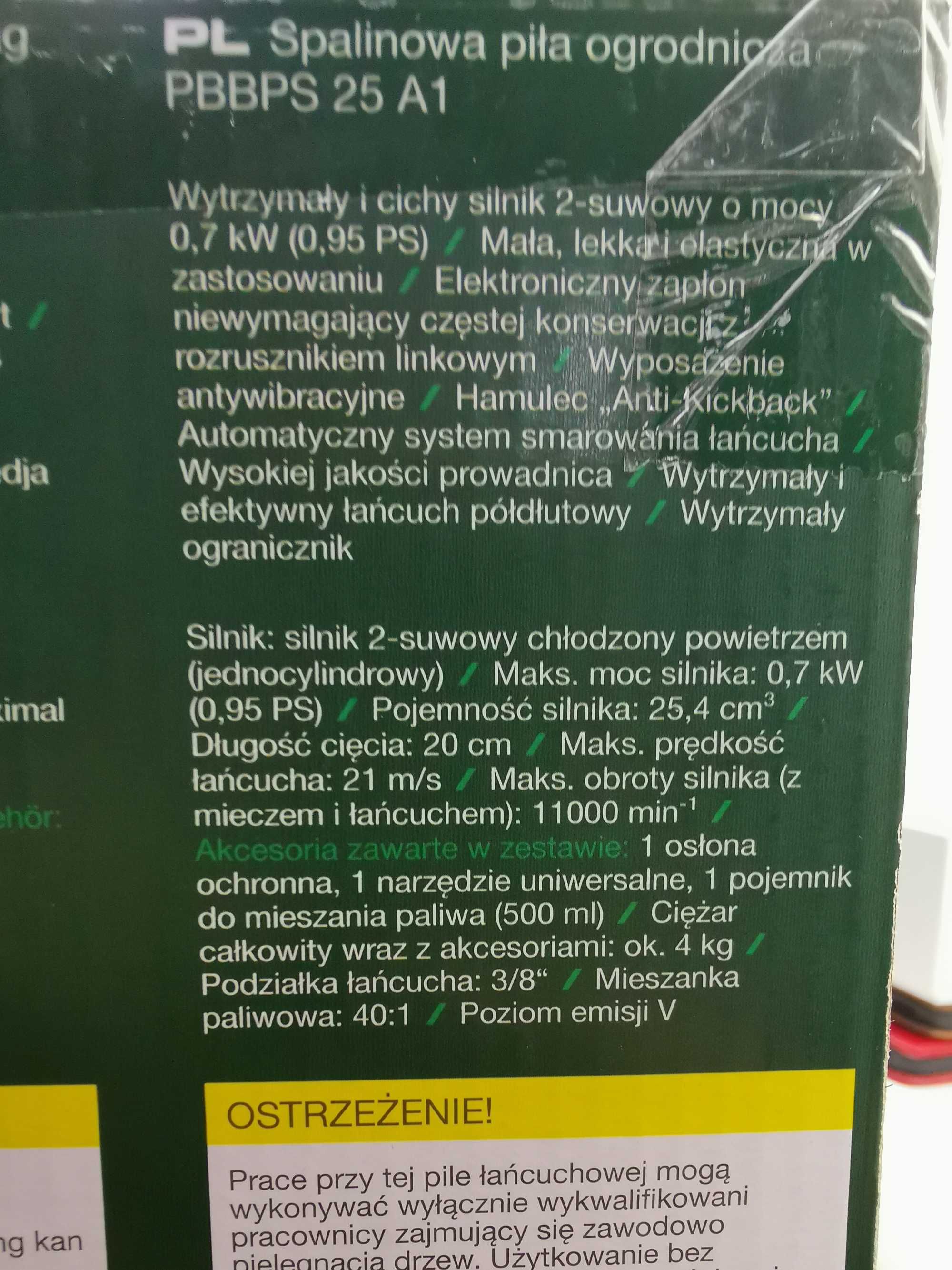 Na Lewara Piła spalinowa ogrodowa Parkside PBBPS 25 A1