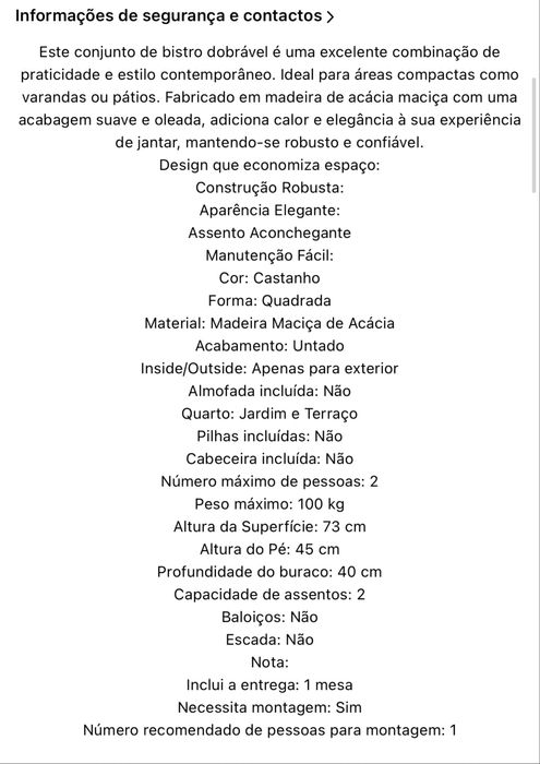 Vendo conjunto de três cadeiras de jantar dobráveis, novas