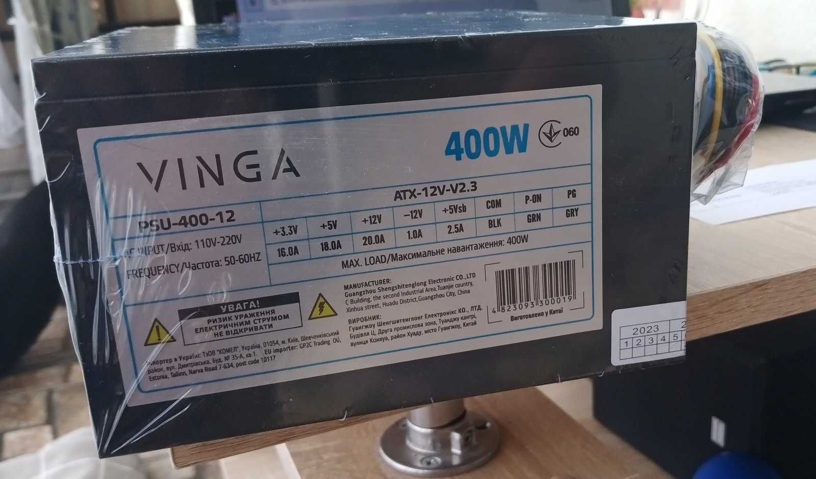 Блок живлення Vinga 400W (PSU-400-12 black)