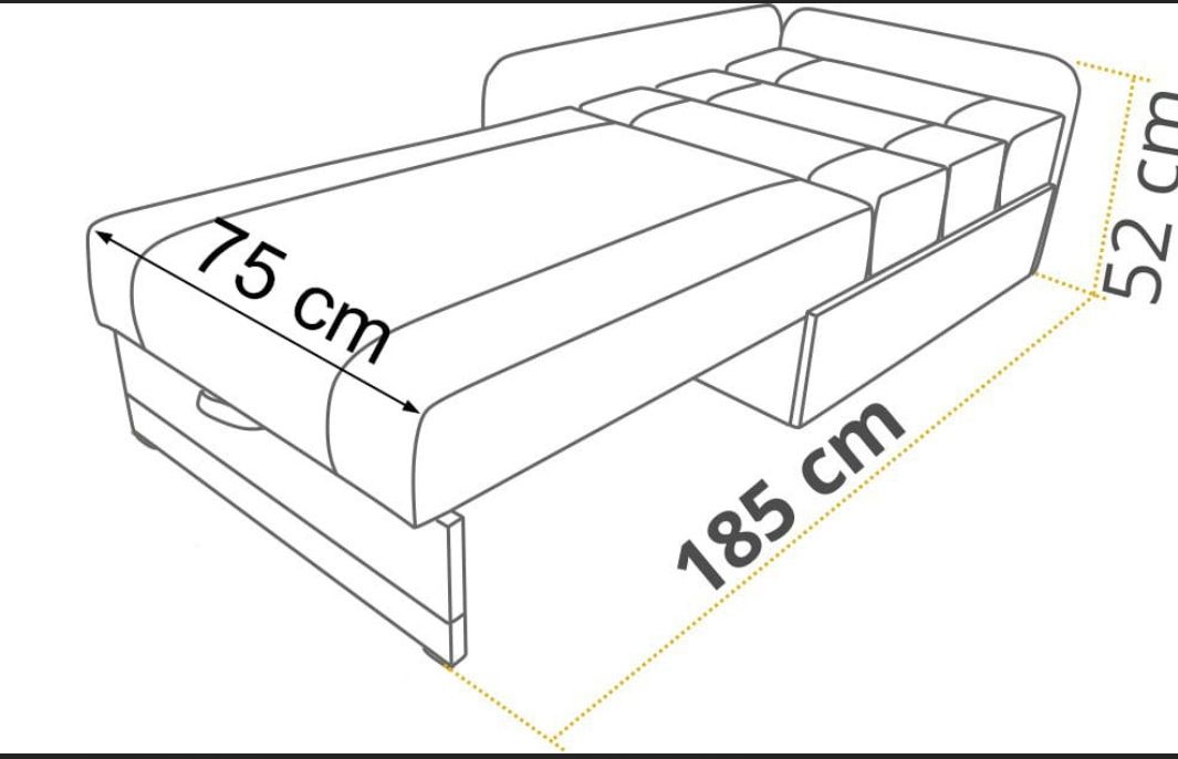 Sofa narożna rozkładana jednoosobowa