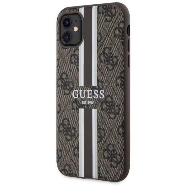 Guess Etui iPhone 11 / Xr Brązowe z Magnesem MagSafe