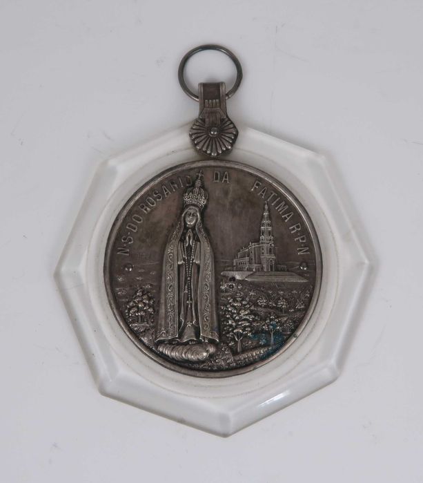 Medalha para berço em prata Nossa Senhora Fátima