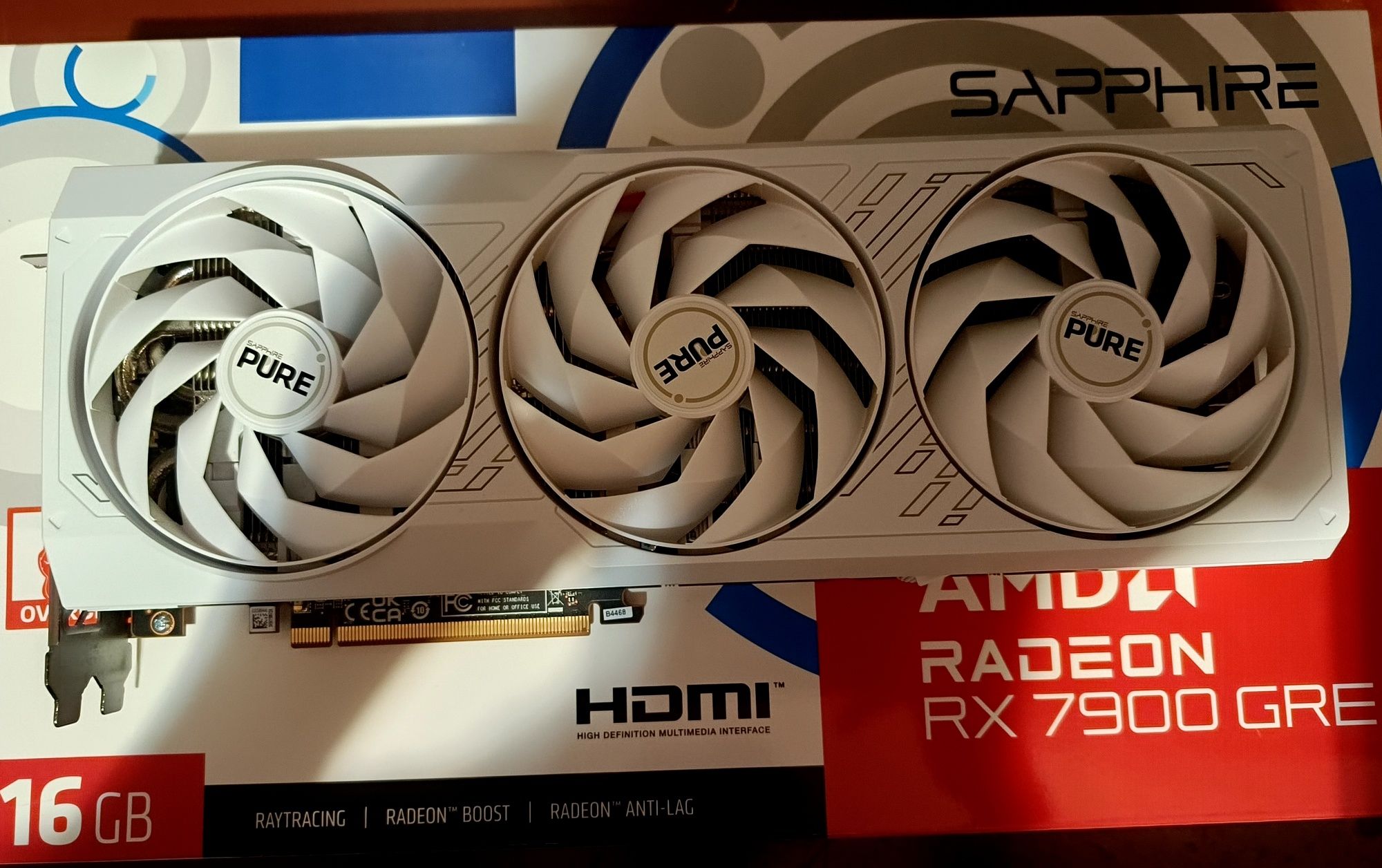 Видеокарта Sapphire PCI-Ex Radeon RX 7900 GRE PURE 16GB GDDR6 (256bit)