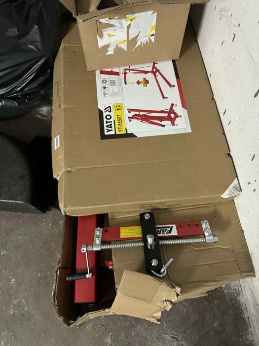 Podnośnik do silników żuraw 2T z balanserem na korbę z 4 hakami NOWY