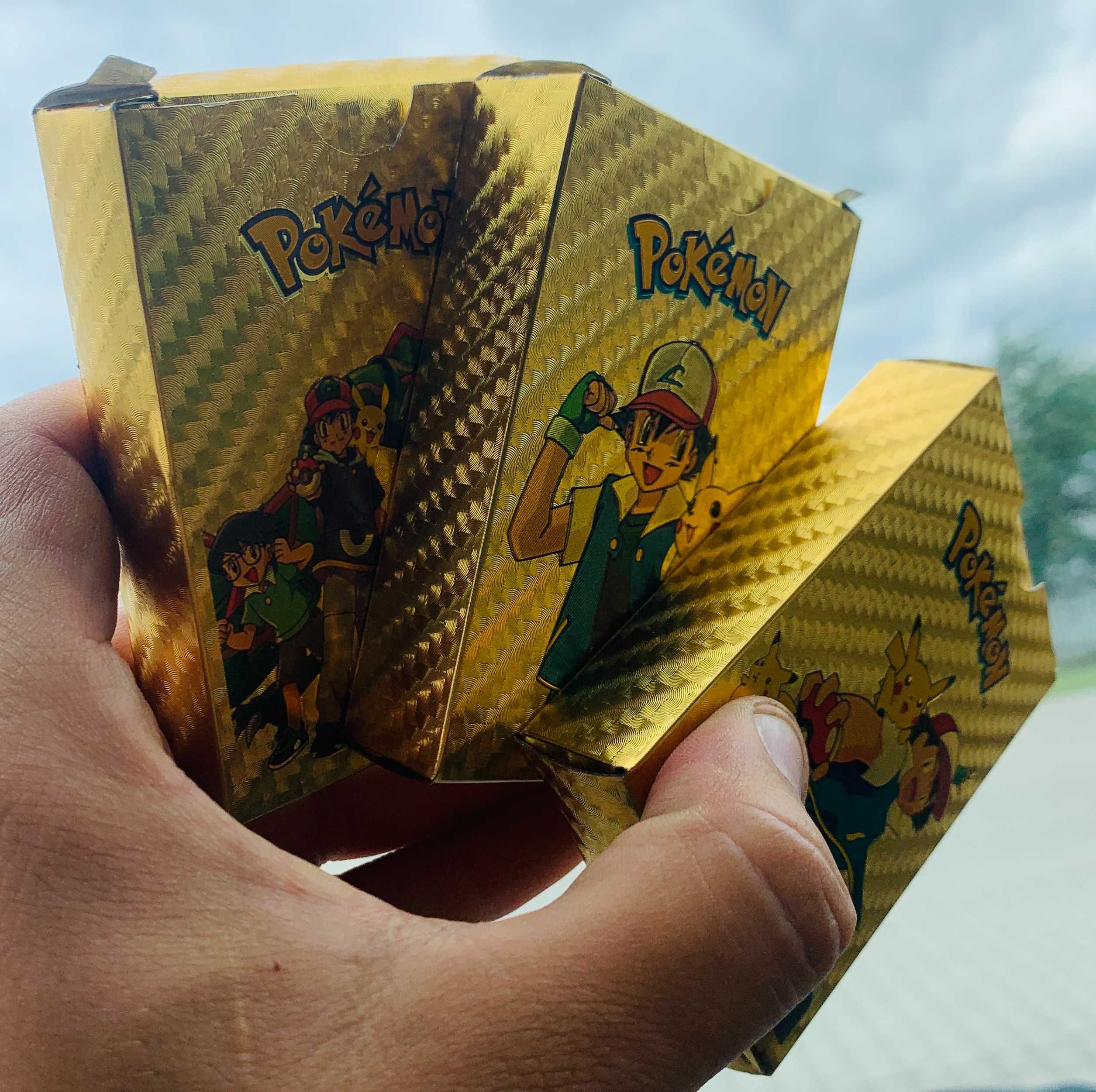 Złote 55 złotych kart Pokemon Gold nie srebrne czarne 3D kolorowe