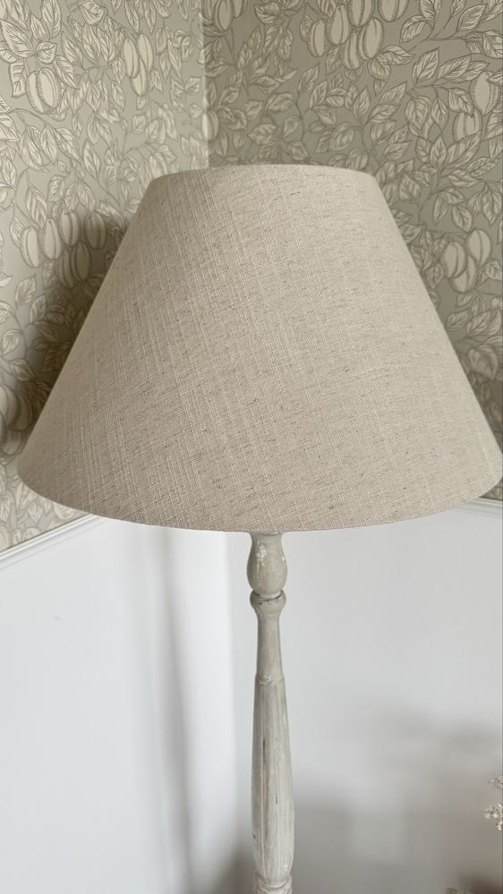 Lampa drewniana abażur lniany PR Home