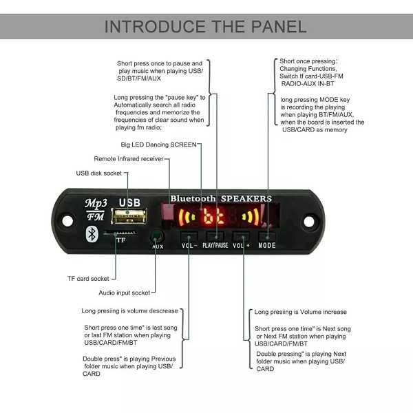 Bluetooth 5.0 MP3/APE/FLAC/WAV jk-d098bt-v1