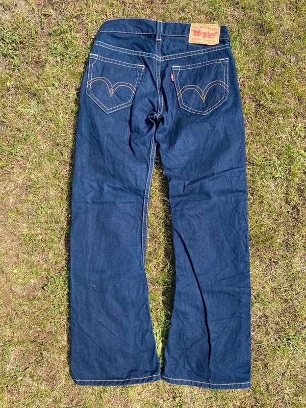 Spodnie damskie jeansy vintage Levis 907 dzwony szerokie y2k coquette
