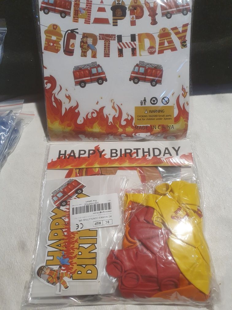 Strażak Sam Zestaw dekoracji urodzinowych wozu strażackiego Strażak Sa