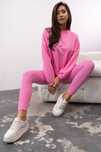 Bawełniany komplet dresy LENOSHKA bluza oversize pink +legginsy XS/S