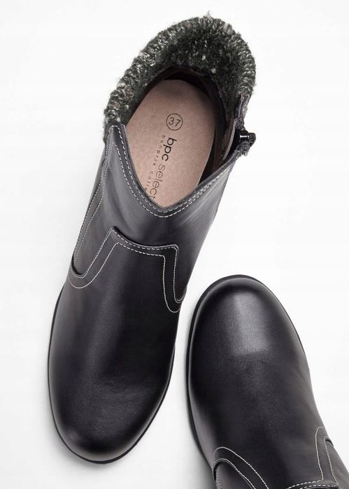 B.P.C czarne botki na obcasie ^38