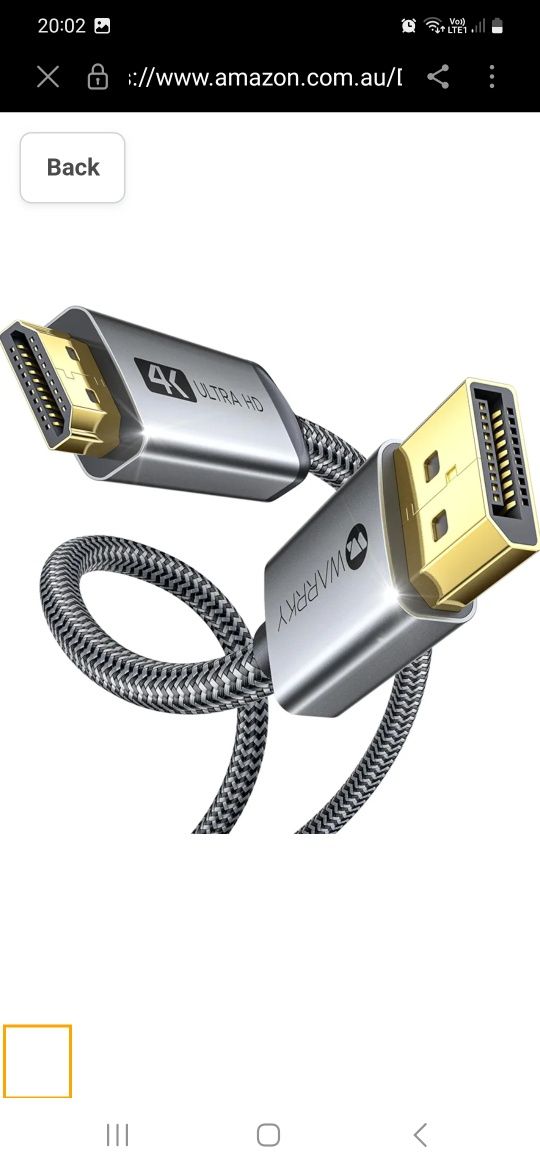 Warrky 4K DisplayPort to HDMI Cable