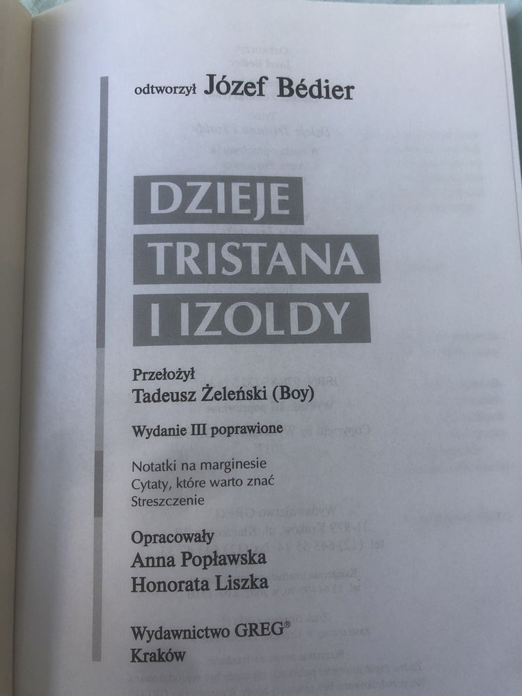 Książka Dzieje Tristana i Izoldy Józef Bédier