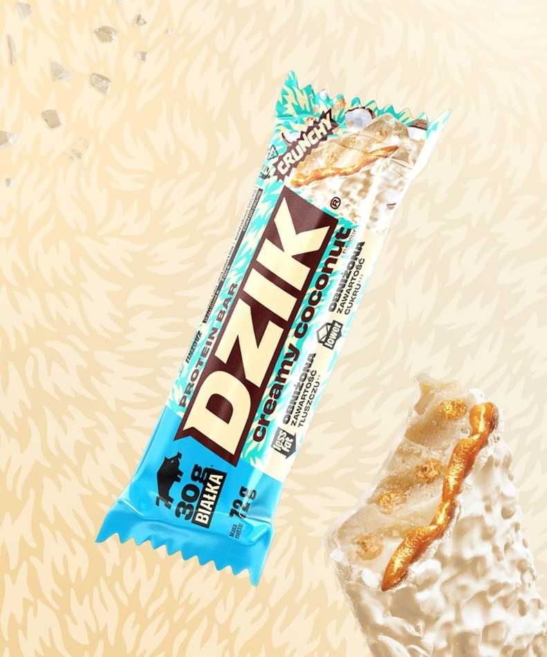 WK Dzik baton proteinowy 30g białka 72g. kokos