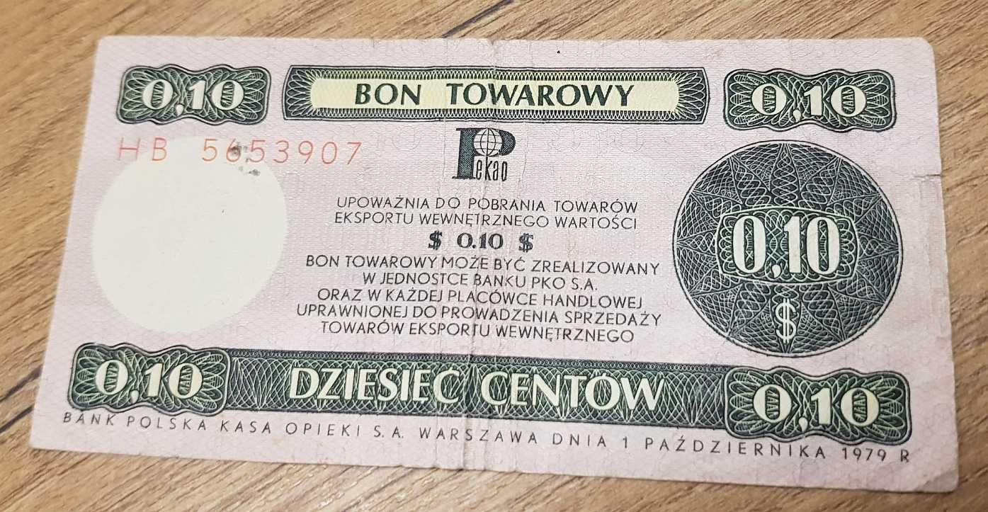 Bon Towarowy Pekao 10 centów 1979r Polska PRL