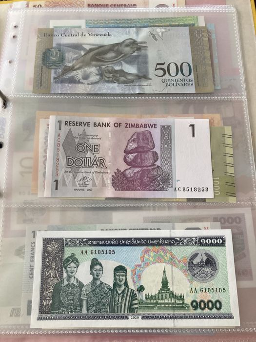 Banknoty Świata album z 44szt UNC plus gratisy!