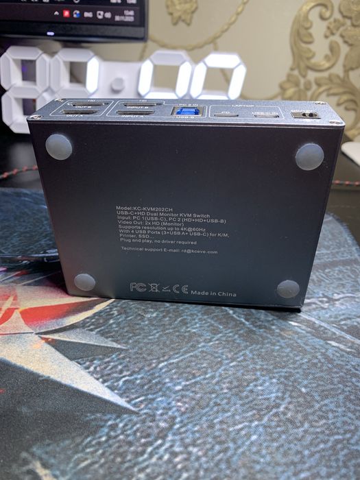 Комутатор для двухмоніторних систем Kceve KVM