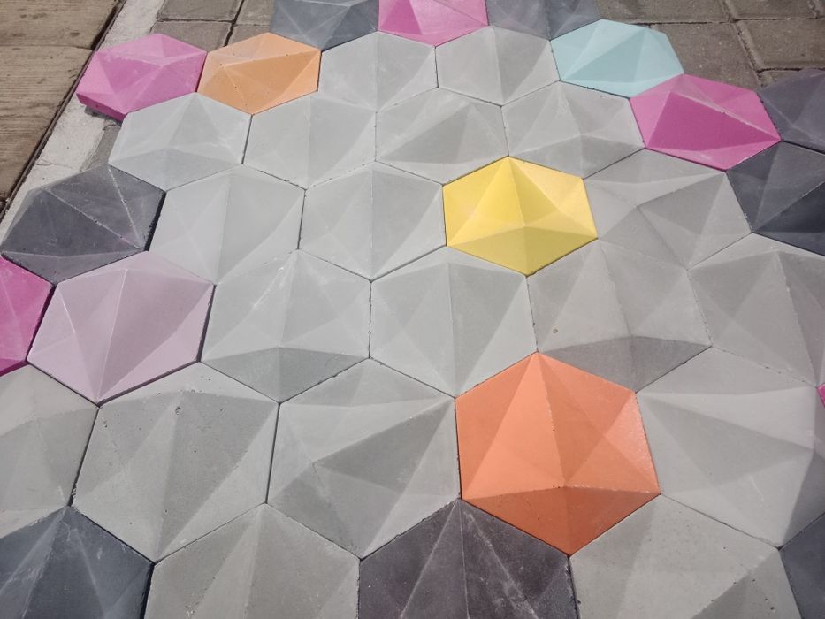 beton architektoniczny heksagon 3D