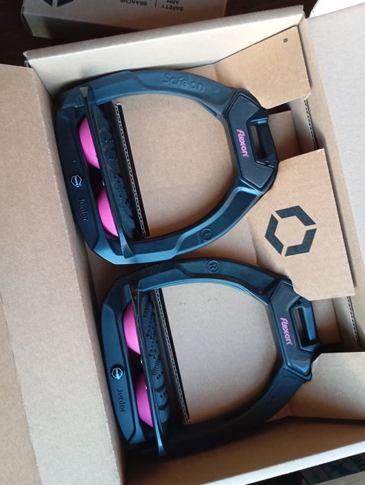 Strzemiona Flex-On bezpieczne Safe-On z amortyzacją czarne z różowym!!