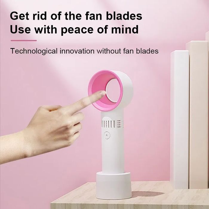 Ventilador ventoinha portátil de mão sem pás caminhada campismo lazer