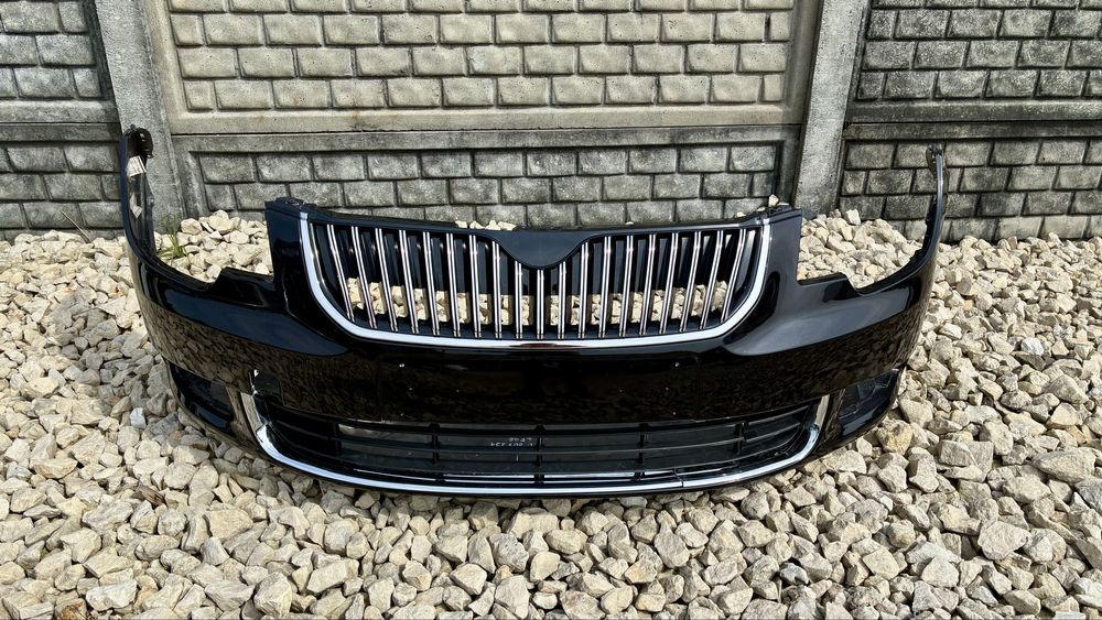 Zderzak przedni czarny LF9R Skoda Superb 2 II 3T 3T0 08- przedlift