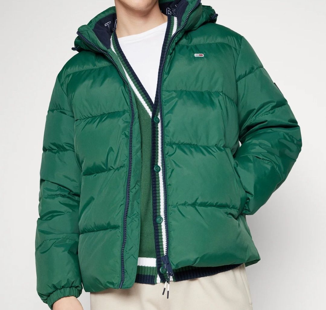 Nowa męska kurtka zimowa Tommy Hilfiger zielona M 2024 okazja Łódź
