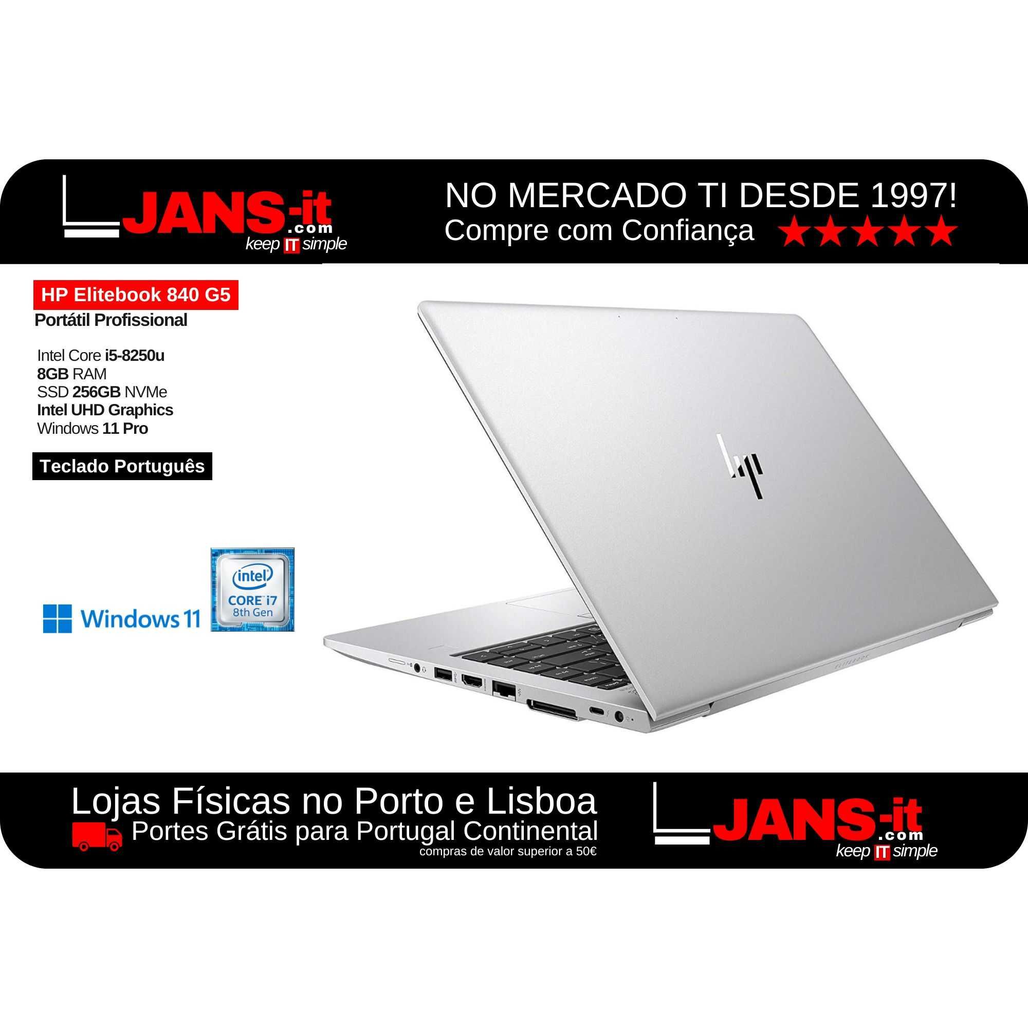 HP Elitebook 840 G5 | i5-8350u | 8GB | SSD 256GB | 14" FullHD | PT